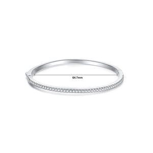 Fashion Simple Geometric Round Bangle with Cubic Zirconia