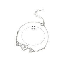 Load image into Gallery viewer, 925 Sterling Silver Fashion Romantic Rose Mother-of-pearl Heart-shaped Bracelet with Cubic Zirconia