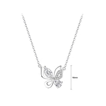 Load image into Gallery viewer, 925 Sterling Silver Fashion Simple Butterfly Pendant with Cubic Zirconia and Necklace