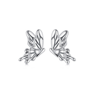 925 Sterling Silver Simple Cute Butterfly Stud Earrings