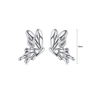 925 Sterling Silver Simple Cute Butterfly Stud Earrings