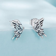 Load image into Gallery viewer, 925 Sterling Silver Simple Cute Butterfly Stud Earrings