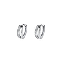 Load image into Gallery viewer, 925 Sterling Silver Fashion Simple Geometric Earrings with Cubic Zirconia