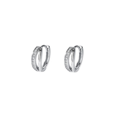 925 Sterling Silver Fashion Simple Geometric Earrings with Cubic Zirconia