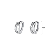 Load image into Gallery viewer, 925 Sterling Silver Fashion Simple Geometric Earrings with Cubic Zirconia