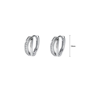 925 Sterling Silver Fashion Simple Geometric Earrings with Cubic Zirconia