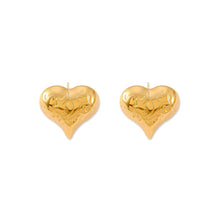 Load image into Gallery viewer, Simple and Romantic Plated Gold 316L Stainless Steel Pattern Heart-shaped Stud Earrings