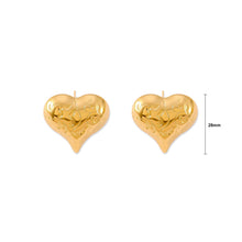 Load image into Gallery viewer, Simple and Romantic Plated Gold 316L Stainless Steel Pattern Heart-shaped Stud Earrings