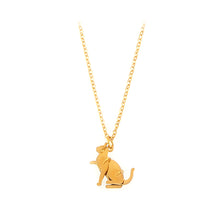 Load image into Gallery viewer, Simple and Fashion Plated Gold 316L Stainless Steel Cat Pendant with Necklace