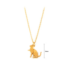 Load image into Gallery viewer, Simple and Fashion Plated Gold 316L Stainless Steel Cat Pendant with Necklace