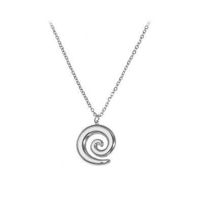 Fashion and Elegant 316L Stainless Steel Spiral Geometric Pendant with Necklace