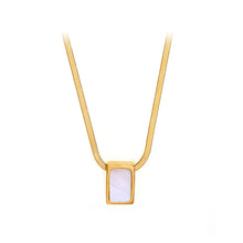 Load image into Gallery viewer, Fashion and Simple Plated Gold 316L Stainless Steel Geometric Cube Shell Pendant with Necklace