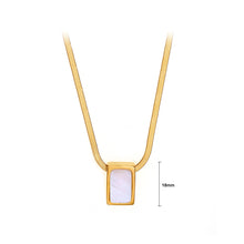 Load image into Gallery viewer, Fashion and Simple Plated Gold 316L Stainless Steel Geometric Cube Shell Pendant with Necklace