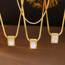 Load image into Gallery viewer, Fashion and Simple Plated Gold 316L Stainless Steel Geometric Cube Shell Pendant with Necklace