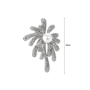 Fashion Bright Firework Imitation Pearl Brooch with Cubic Zirconia