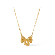 Load image into Gallery viewer, Fashion and Sweet Plated Gold 316L Stainless Steel Ribbon Pendant with Necklace