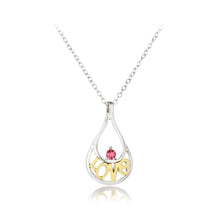 Load image into Gallery viewer, Simple and Fashion Golden Love Hollow Water Drop-shaped Pendant with Cubic Zirconia and Necklace