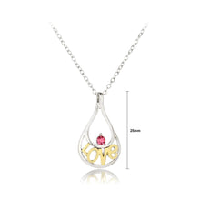 Load image into Gallery viewer, Simple and Fashion Golden Love Hollow Water Drop-shaped Pendant with Cubic Zirconia and Necklace