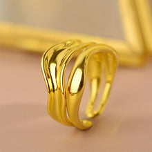 Load image into Gallery viewer, Fashion Personality Plated Gold Irregular Double-layer Geometric Adjustable Open Ring