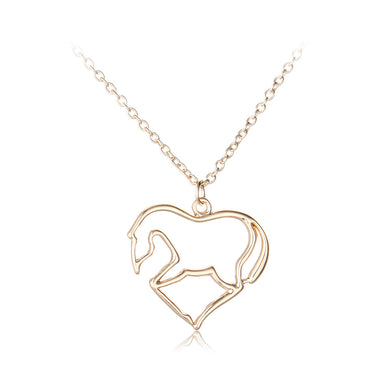 Fashion and Simple Plated Gold Hollow Irregular Heart-shaped Pendant with Necklace