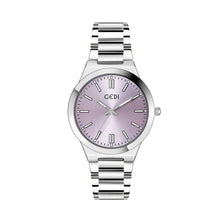 Load image into Gallery viewer, GEDI Fashion Simple Round Quartz Watch Diameter 35mm, Purple Surface, Stainless Steel Strap