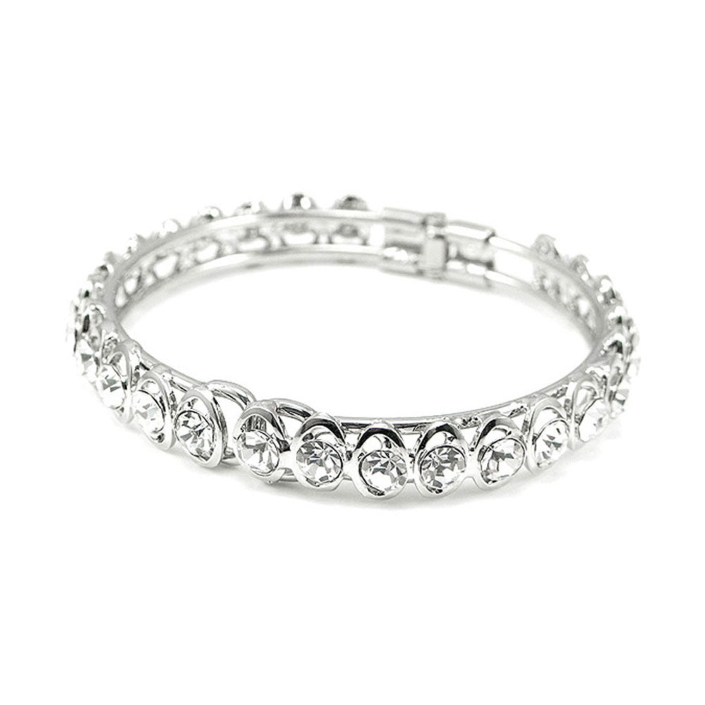 Elegant Bangle with Silver Austrian Element Crystal