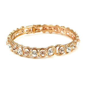 Elegant Bangle with Silver and Gold Austrian Element Crystal