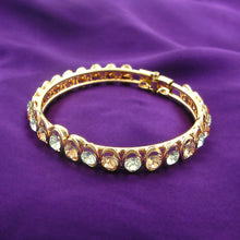 Load image into Gallery viewer, Elegant Bangle with Silver and Gold Austrian Element Crystal