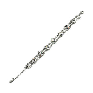 Silver Twin CZ Bracelet with Austrian Element Crystals