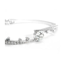 Load image into Gallery viewer, Elegant Bangle with Silver Austrian Element Crystals and CZ