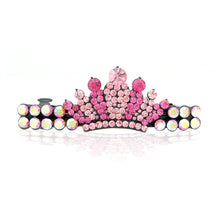 Load image into Gallery viewer, Glistering Crown Barrette with Pink Austrian Element Crystal