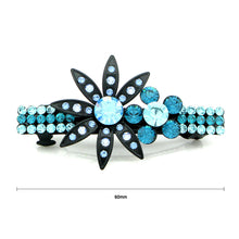 Load image into Gallery viewer, Charming Flower Barrette with Blue Austrian Element Crystal