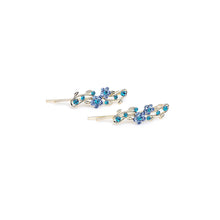 Load image into Gallery viewer, Brilliant Blue Crystal Flower Barrette (one Pair)