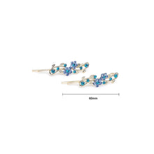 Load image into Gallery viewer, Brilliant Blue Crystal Flower Barrette (one Pair)