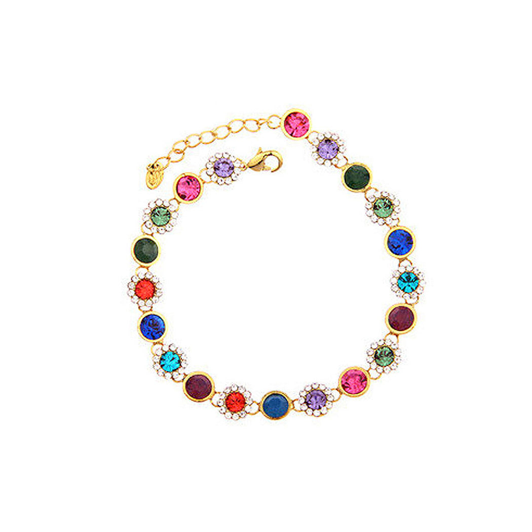 Colorful Austrian Element Flowers Bracelet