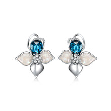 Load image into Gallery viewer, Fashion Cherry Earrings with Blue Austrian Element Crystals