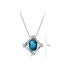 Load image into Gallery viewer, Simple Diamond Necklace with Blue Cubic Zircon and Necklace