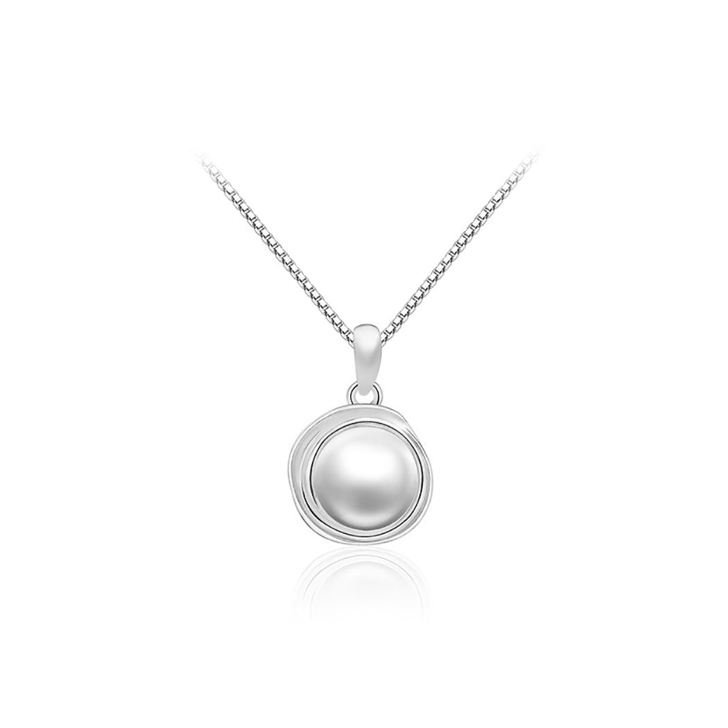 925 Sterlingsilver Pendant with Fashion Pearl and Necklace