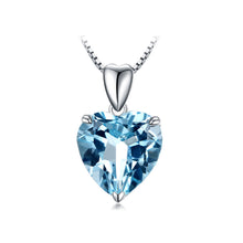 Load image into Gallery viewer, Fashion Valentine&#39;s Day Heart Pendant with Blue Austrian Element Crystal and Necklace