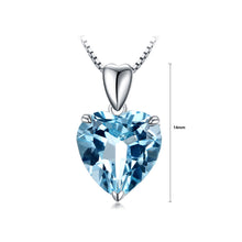 Load image into Gallery viewer, Fashion Valentine&#39;s Day Heart Pendant with Blue Austrian Element Crystal and Necklace