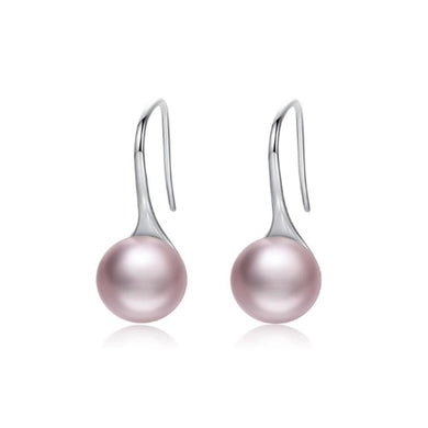 925 Sterling Silver Elegant Simple Fashion Rose Red Pearl  Earrings - Glamorousky