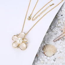 Load image into Gallery viewer, Elegant Noble Romantic Fashion Gold Plated Flower Pearl Necklace and Pendant