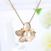 Load image into Gallery viewer, Elegant Noble Romantic Fashion Gold Plated Flower Pearl Necklace and Pendant