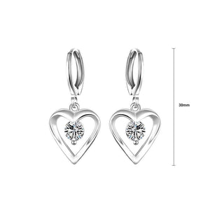 Simple Romantic Heart Shaped Cubic Zircon Earrings - Glamorousky