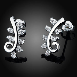 Fashion Personality Pattern Earrings with White Cubic Zircon - Glamorousky