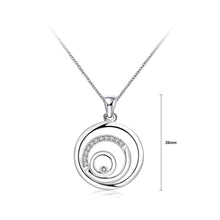 Load image into Gallery viewer, Simple and Fashion Geometric Round Pendant with White Cubic Zircon and Necklace - Glamorousky