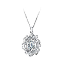 Load image into Gallery viewer, Elegant and Fashion Carved Pendant with White Cubic Zircon and Necklace - Glamorousky