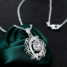 Load image into Gallery viewer, Elegant and Fashion Carved Pendant with White Cubic Zircon and Necklace - Glamorousky