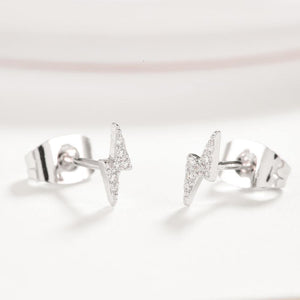 Simple and Fashion Lightning Cubic Zircon Stud Earrings - Glamorousky