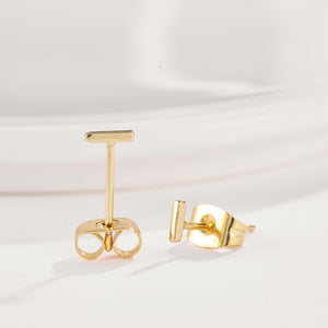 Fashion Simple Plated Gold Letter I Stud Earrings